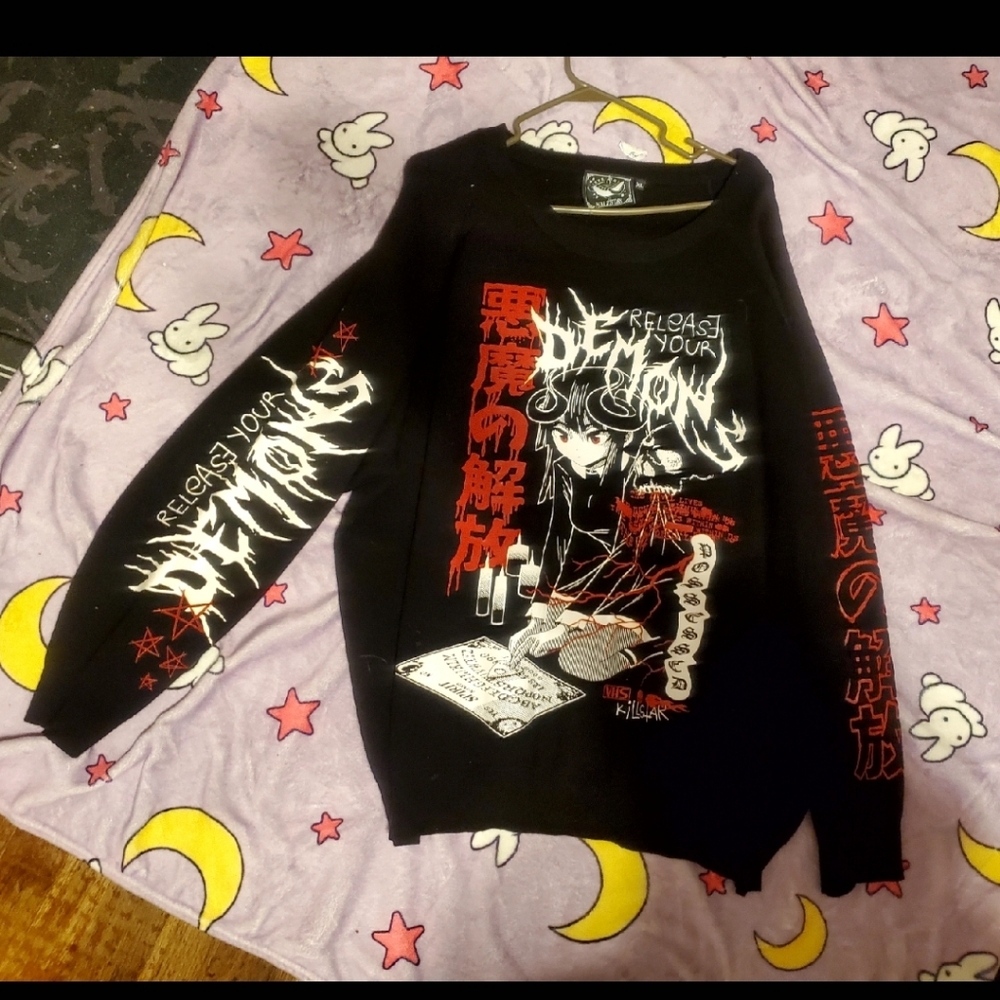 Killstar Demon Schoolgirl Gothic Sweater Hot Topic Dollskill Widow Blackcraft